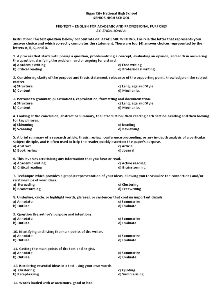 Answer Choice and Which Correctly Completes The Statement. There Are
