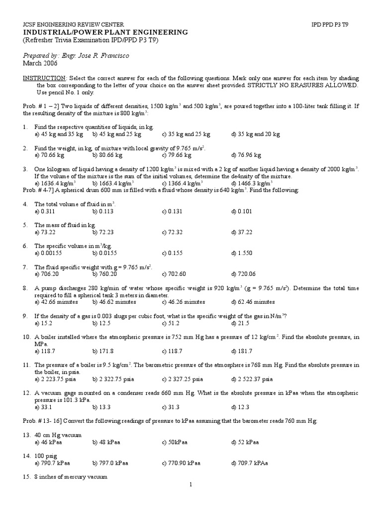 Mechanical Enginering Reviewers PDF Steam Engine Horsepower