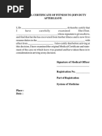 Medical Unfit and Fitness Certificate Formats - 19jan18 PDF | PDF