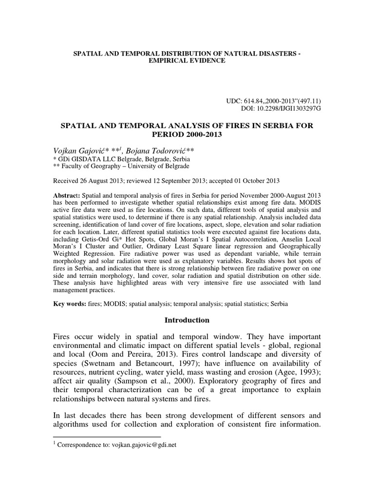 Fires in Serbia: Spatial and Temporal Analysis | PDF | Spatial Analysis ...