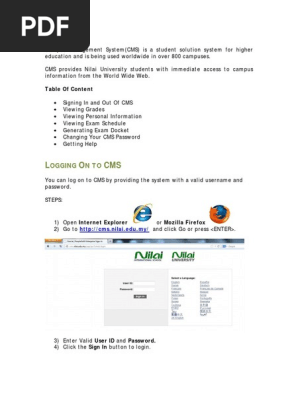 Manual For Self Service Students Pdf Internet Explorer Login