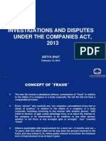 Investigations and Disputes Under The Companies Act2013