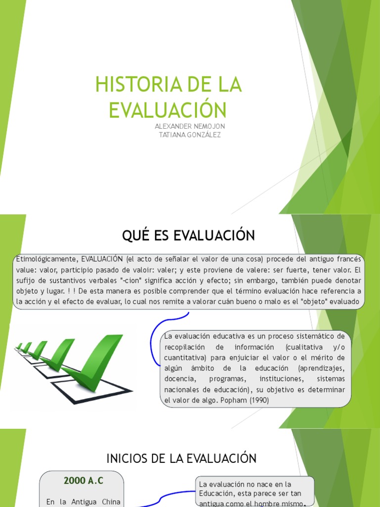 Historia de la Evaluación Educativa | PDF | Evaluación | Plan de estudios