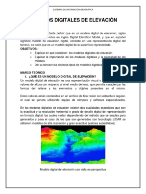 Modelos Digitales de Elevación Informe | PDF | Lidar | Sistema de  información geográfica