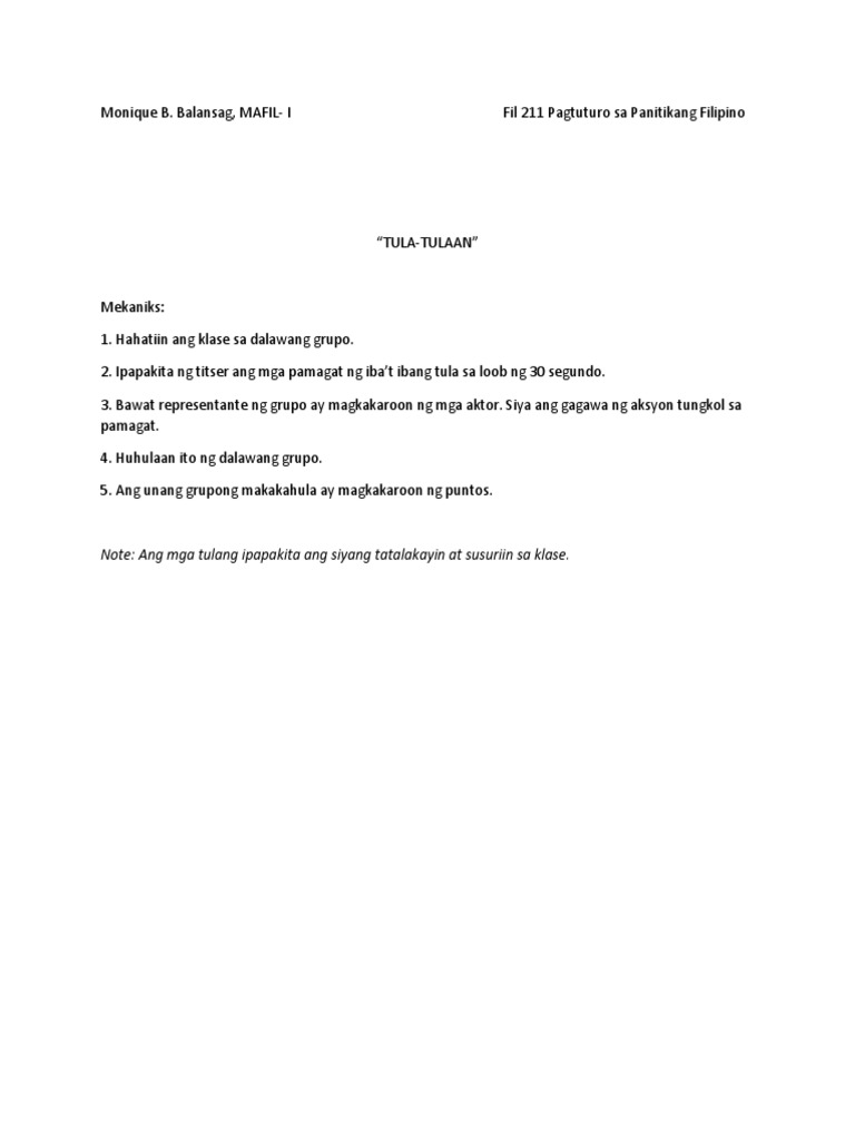 Assignment Pagtuturo | PDF