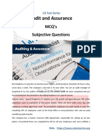 Audit and Assurance MCQ's Subjective Questions PDF