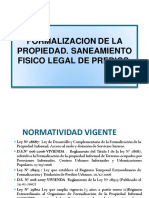 FORMALIZACION DE LA PROPIEDAD. SANEAMIENTO FISICO LEGAL DE PREDIOS
