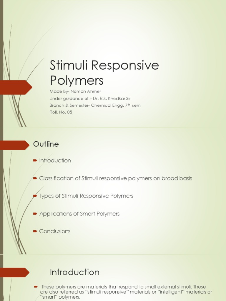 Stimuli Responsive Polymers | PDF | Tissue Engineering | Polymers