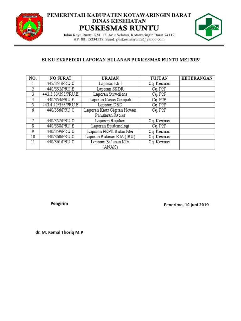 Contoh Laporan Bulanan Ekspedisi