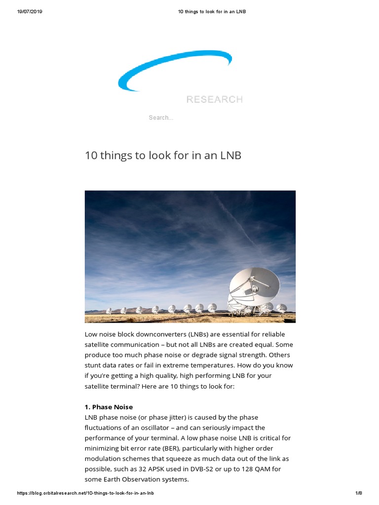 10 Things To Look For in An LNB | PDF | Hertz | Antenna (Radio)