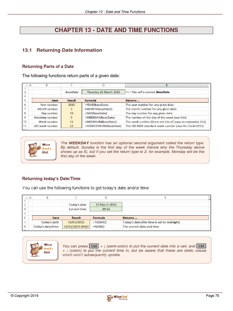 Chapter 13 - Date and Time Functions | PDF | Computer Programming ...