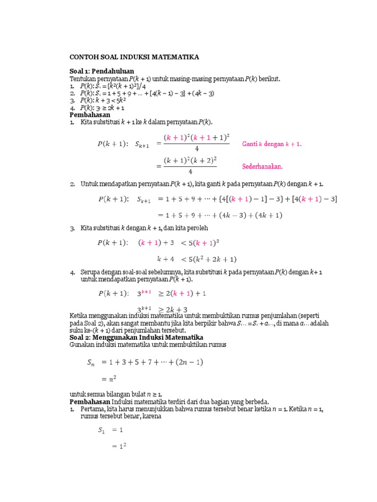 Contoh Soal Induksi Matematika