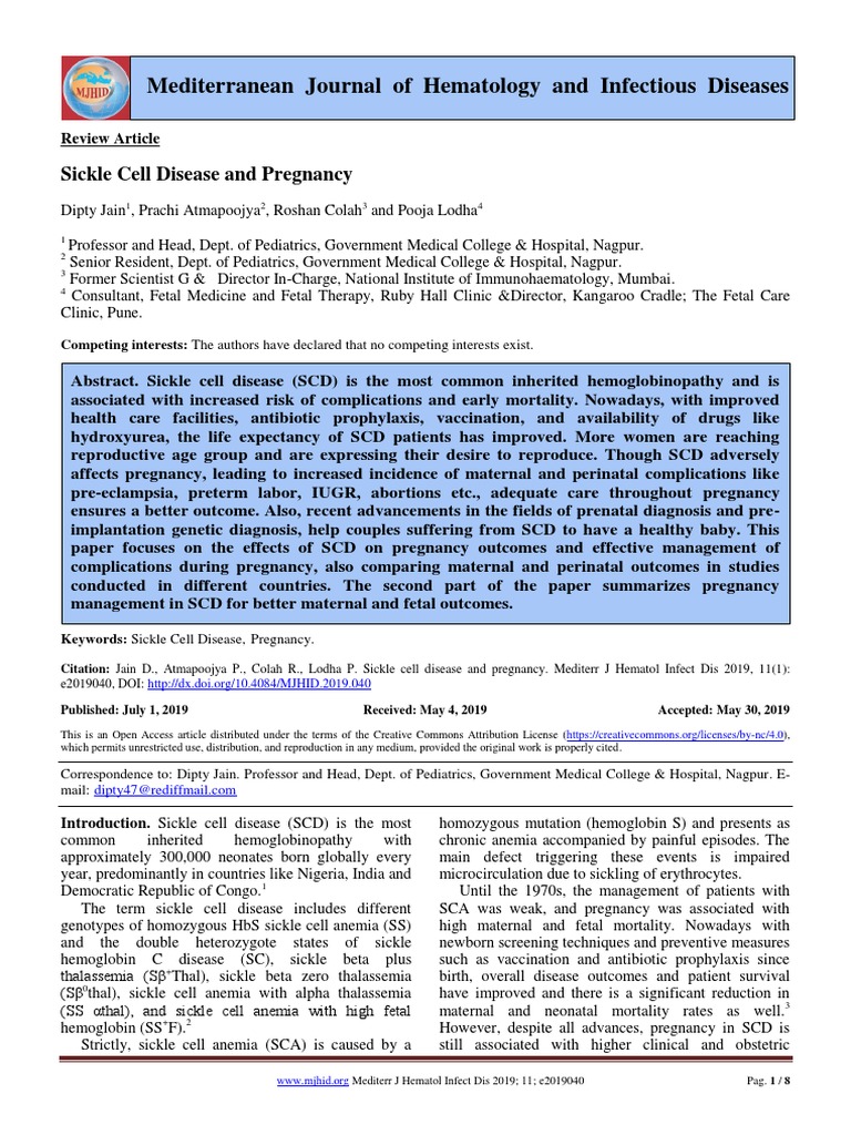 Sickle Cell Disease in Pregnancy Management | PDF | Childbirth ...