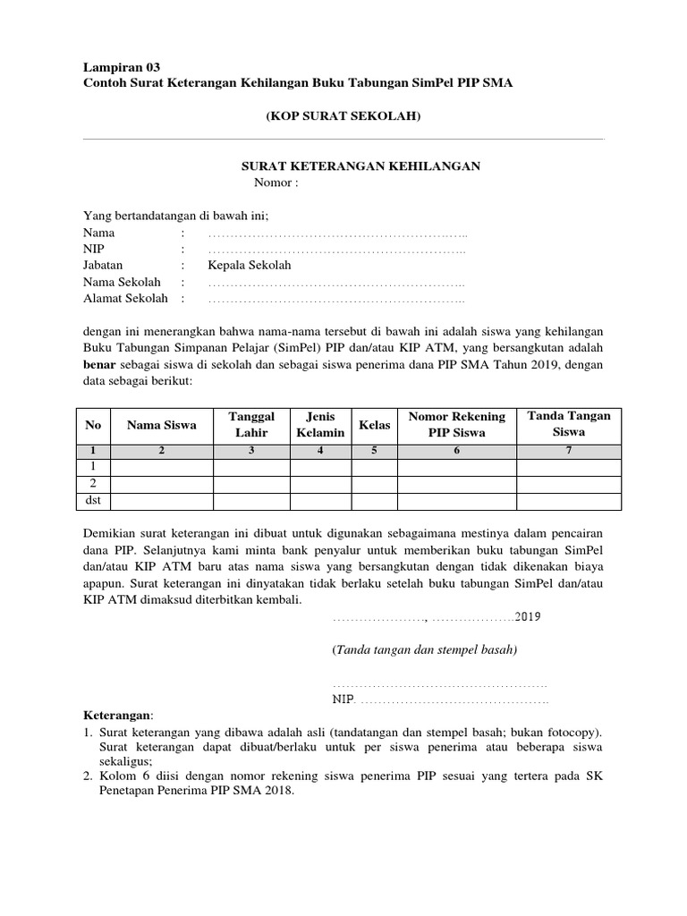 Surat Keterangan Kehilangan Docx