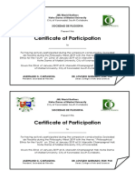 Example of Certificate For Paticipants