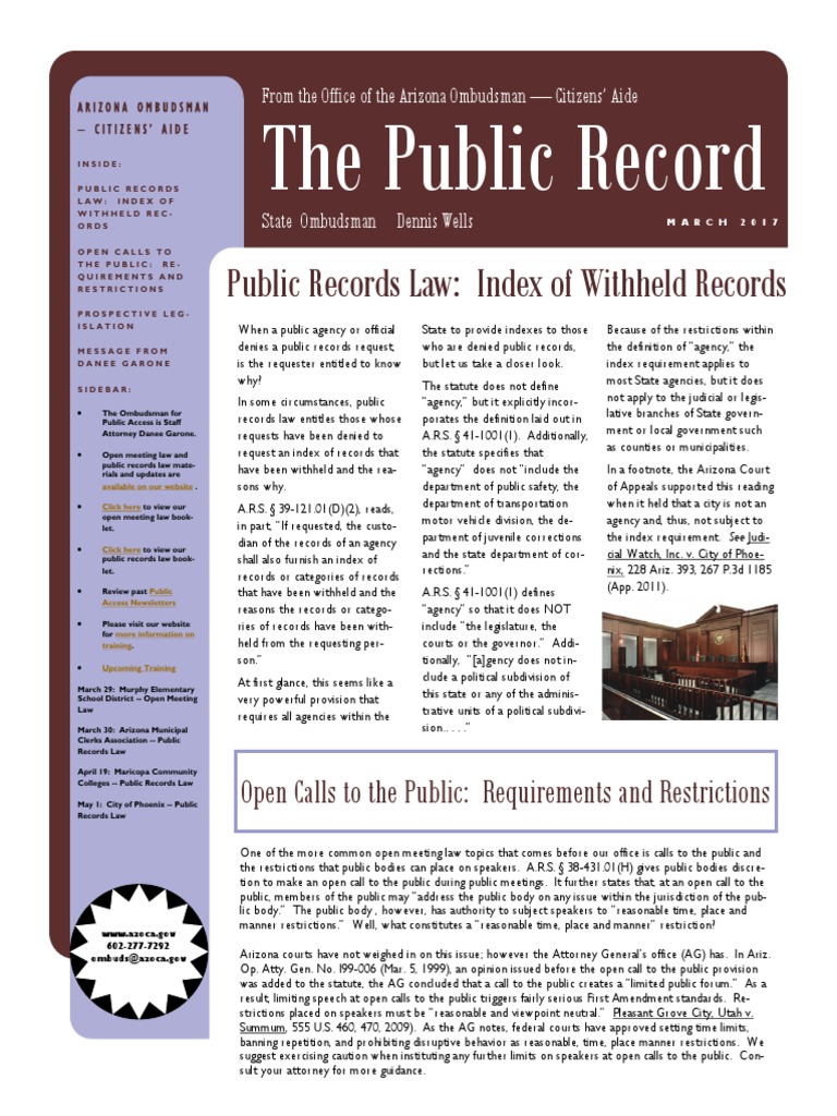The Public Record Spring 2017 | PDF | Freedom Of Speech In The United ...