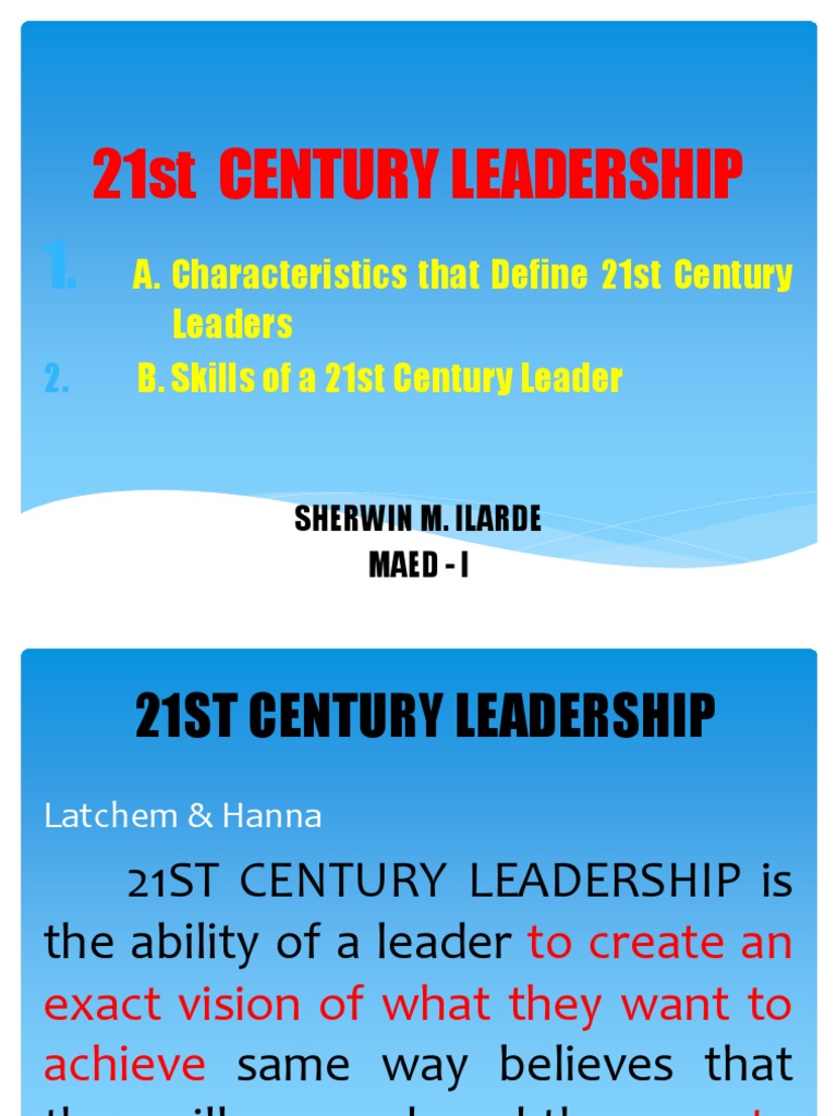 21st Century Leadership | PDF | Goal | Leadership