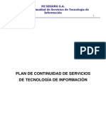 Plan de Continuidad de Servicios de TI