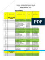 Form Closing BPO Kanwil 9 Bulan Januari 2018