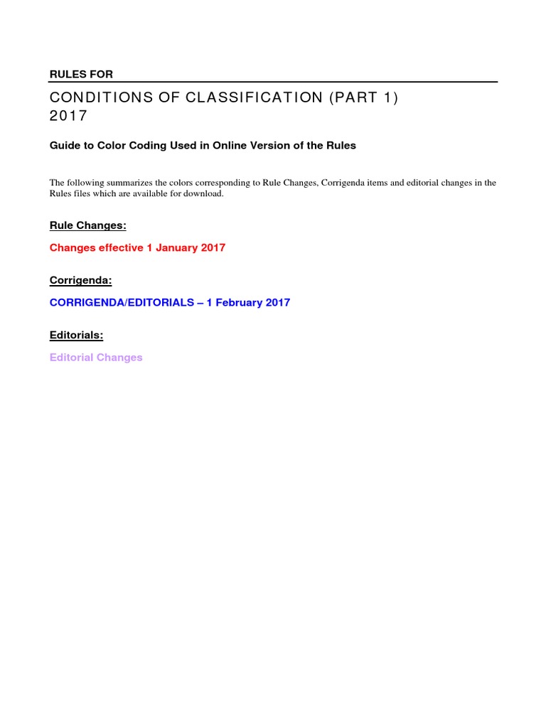 Color Coding Guide for Rule Changes | PDF