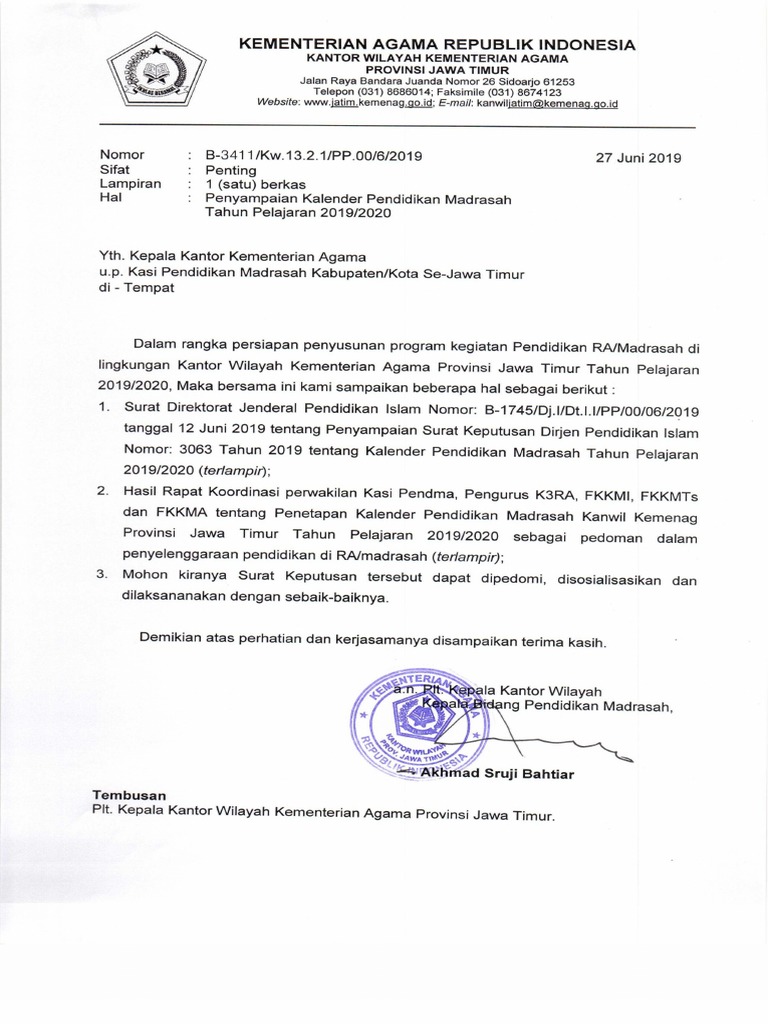 Kaldik Madrasah 2019 2020 Kanwil Jatimpdf