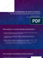 Suicide Screenings in High Schools