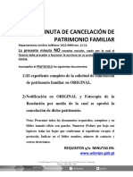 5 Documentos Minuta de Cancelación de Patrimonio Familiar