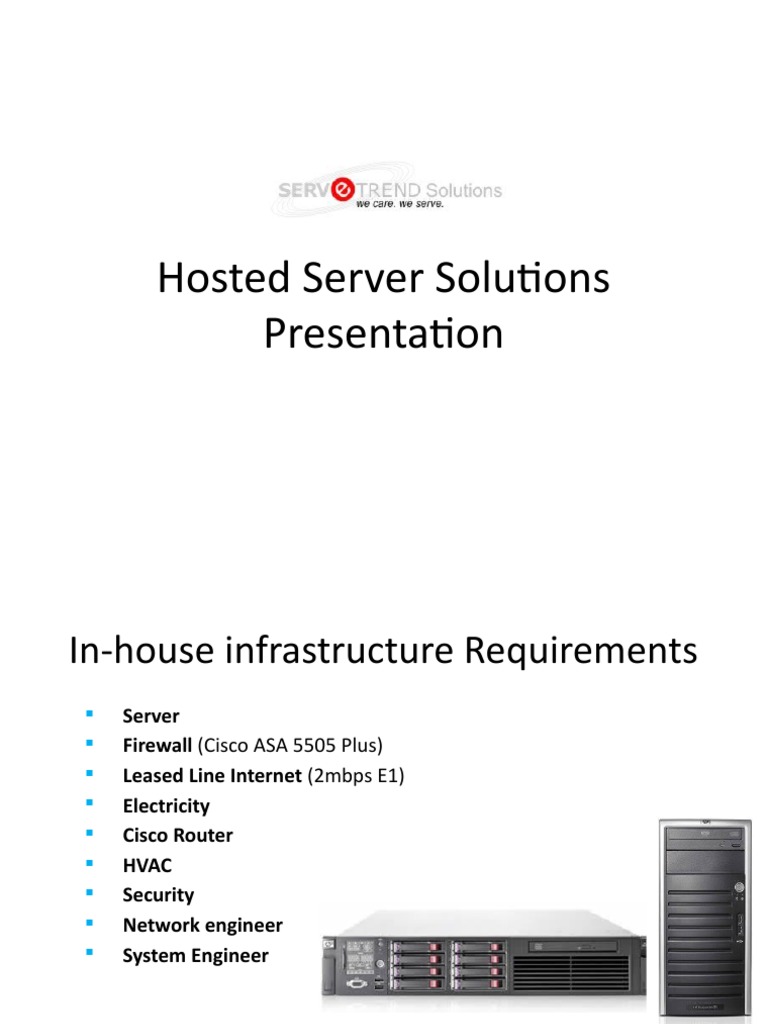 Hosted Server Solutions Presentation PDF Computer Network Backup