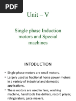 Unit - V: Single Phase Induction Motors and Special Machines