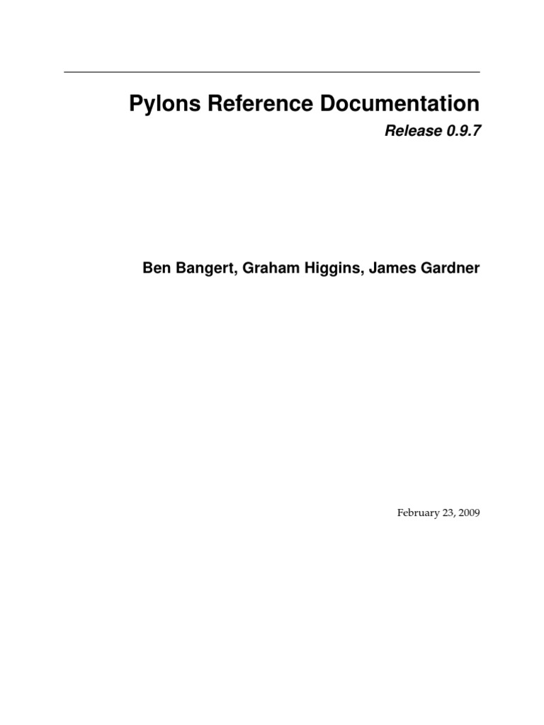 Pylons 0.9.7 Documentation | PDF | Hypertext Transfer Protocol | Web Server