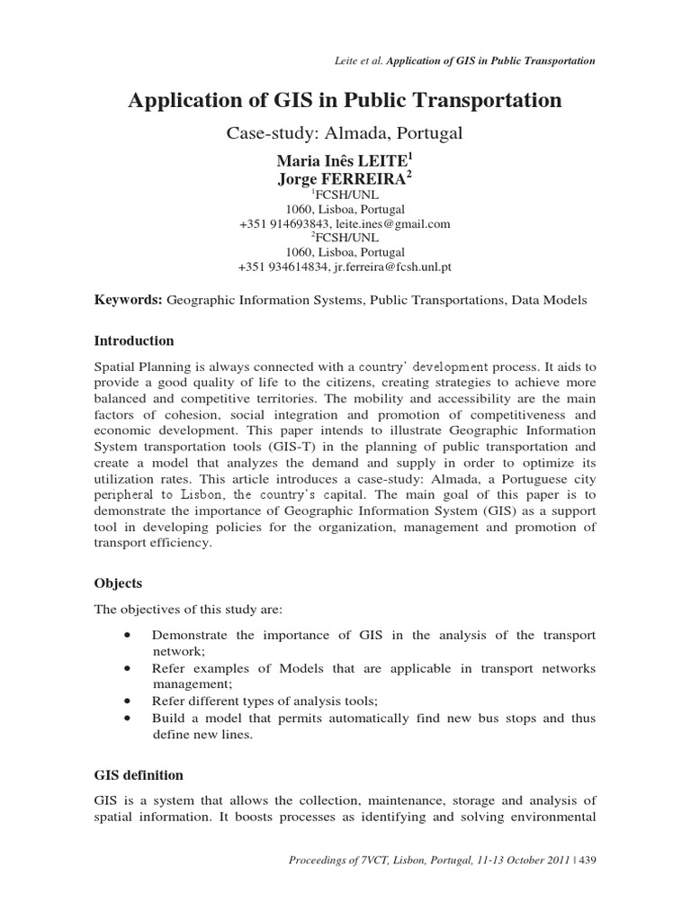 76 - Application of GIS in Public Transportation | PDF | Arc Gis ...