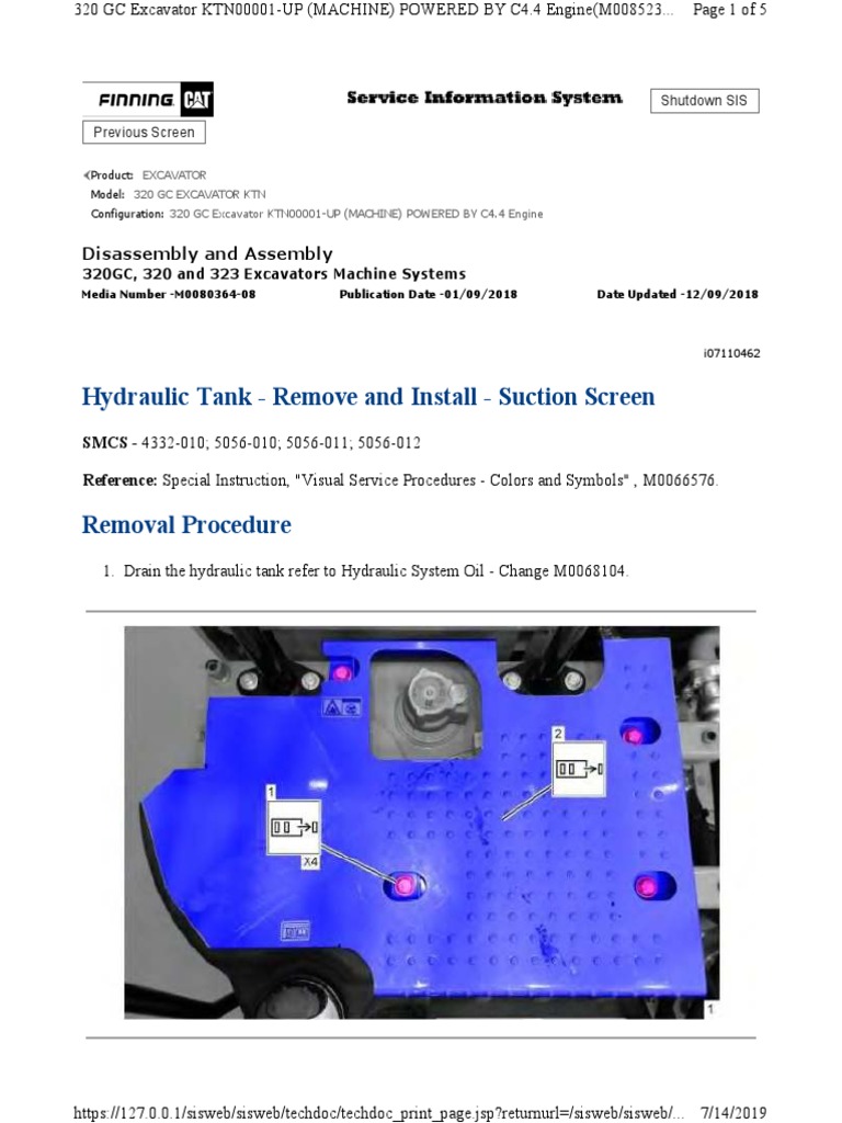 Hydraulic Tank Remove and Install Suction Screen PDF