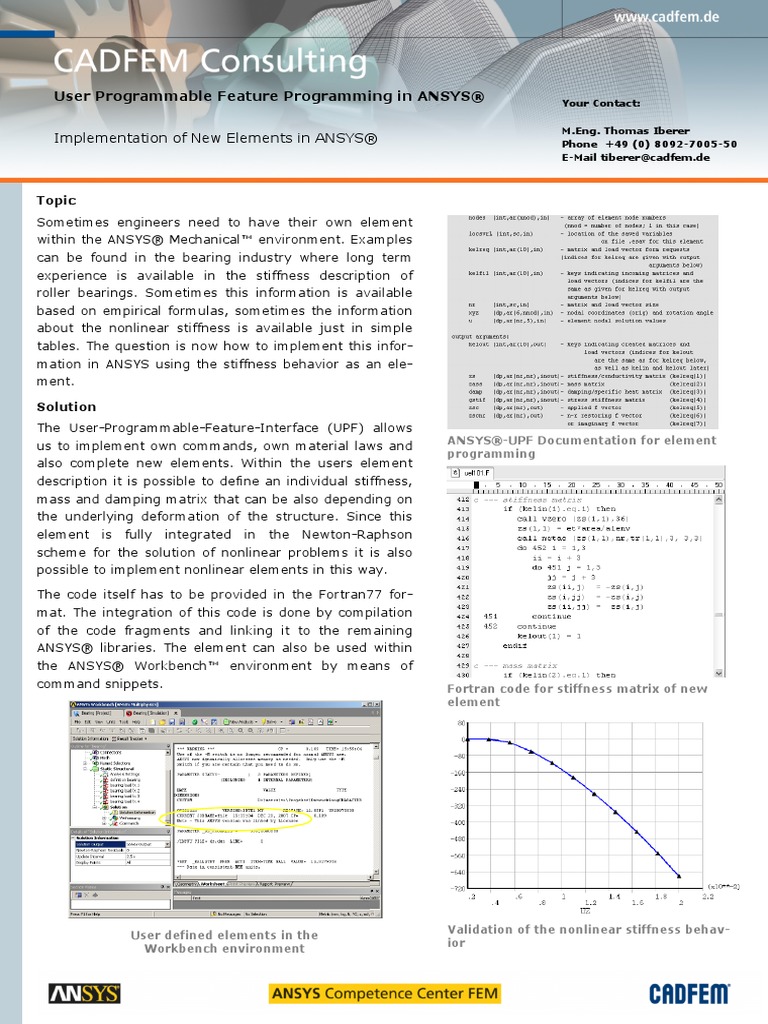 Consulting Flyer CADFEM UPF User Programmable Function | PDF