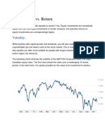 Equities Risk vs. Return: Volatility