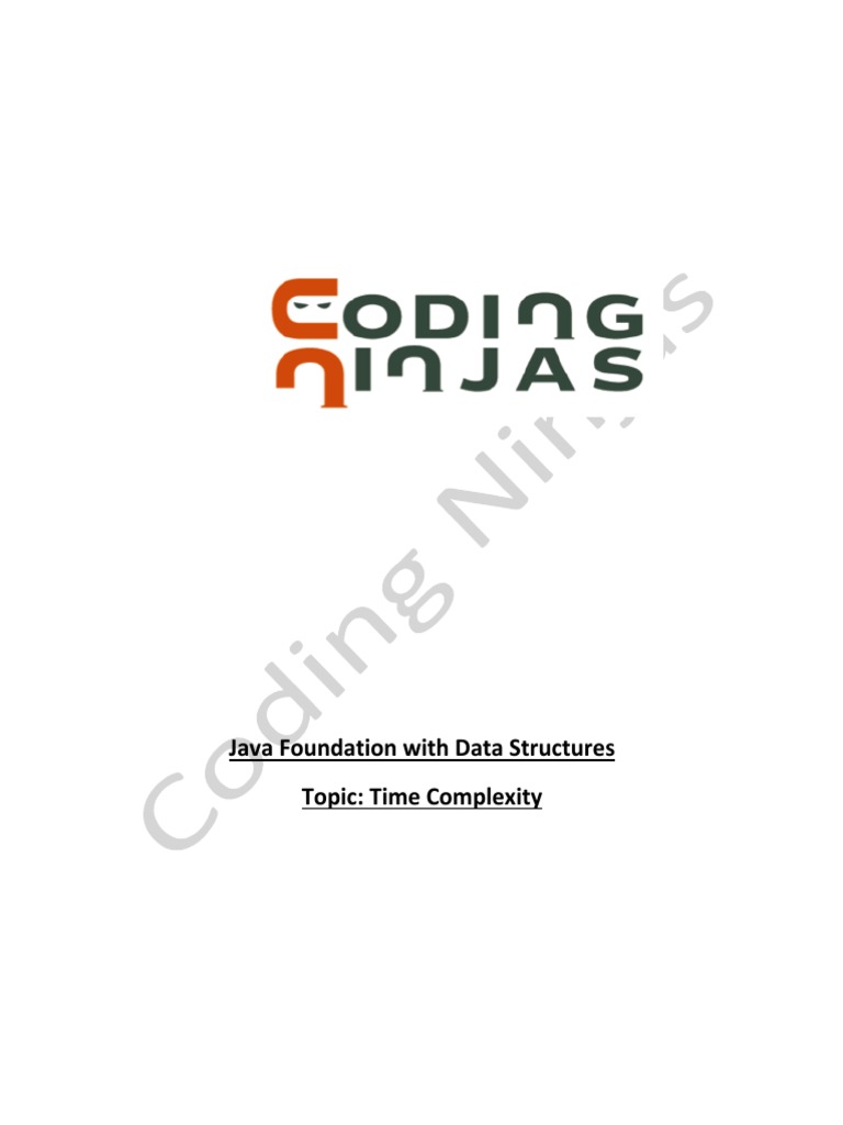 Java Foundation With Data Structures Topic: Time Complexity | PDF ...