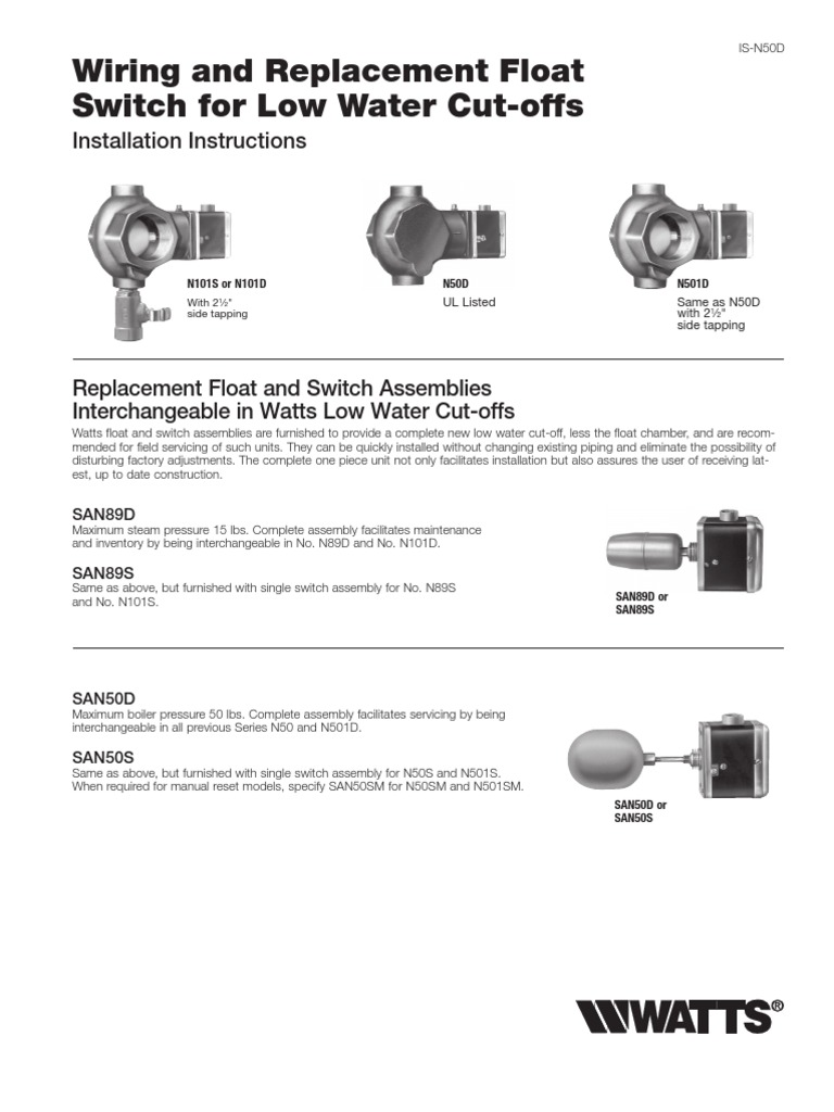 Wiring and Replacement Float Switch for Low Water Cutoffs Installation