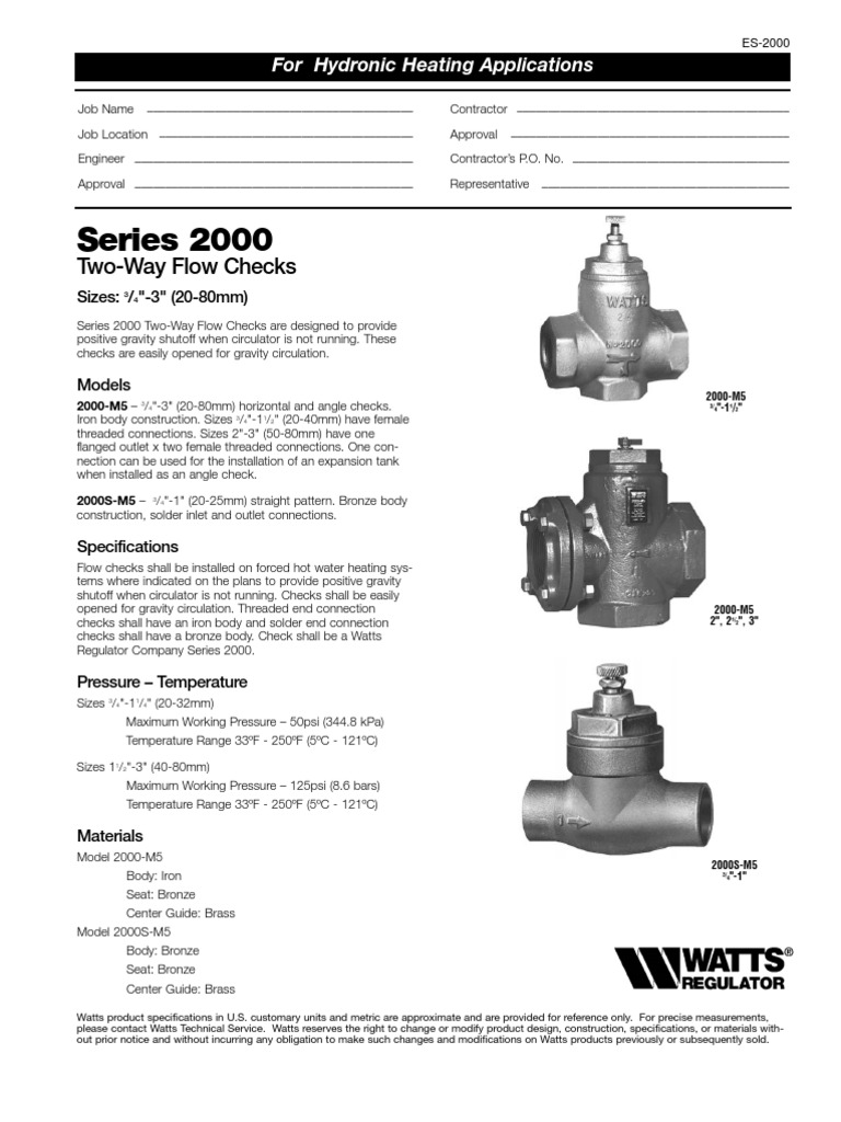 Series 2000 Specification Sheet | PDF | Mechanical Engineering ...