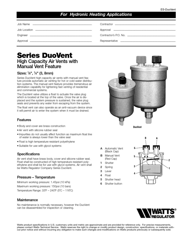 Series Duovent High Capacity Air Vents With Manual Vent Feature