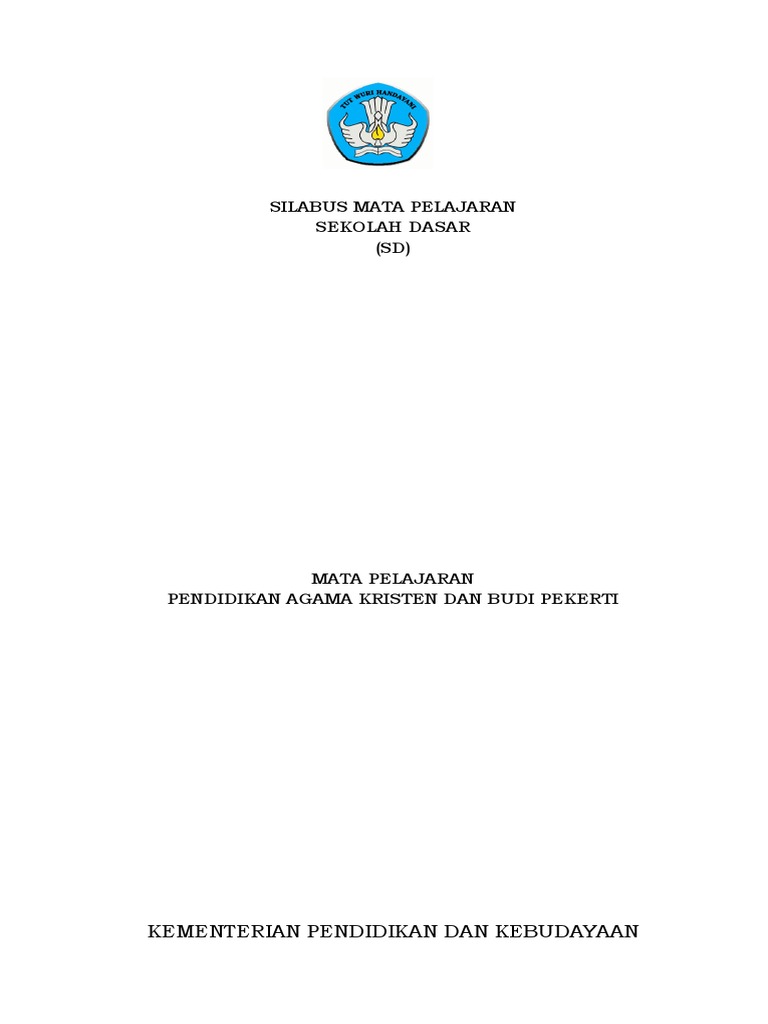 Silabus Pendidikan Agama Kristen Dan Bp Sd 29112016 Pdf