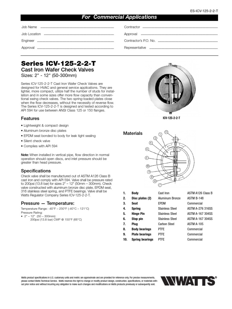 Series ICV-125-2-2-T Specification Sheet | PDF | Valve | Mechanical ...
