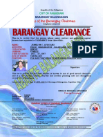 Barangay Clearance - Document