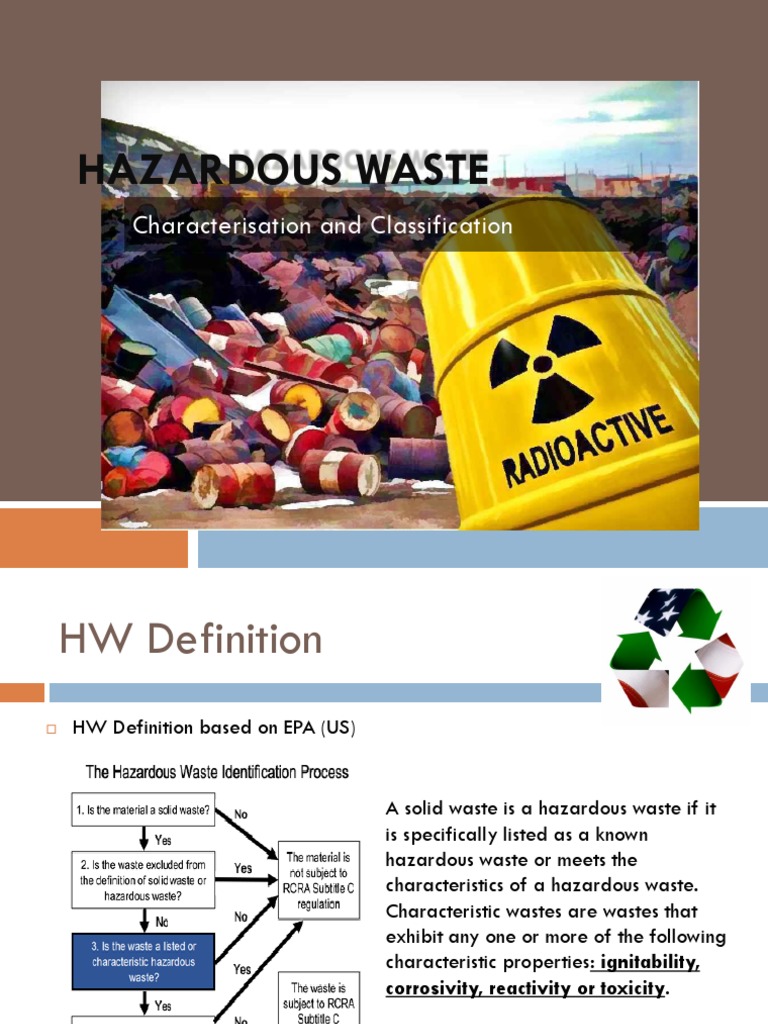 Hazardous Waste Definition and Classification PDF Hazardous Waste