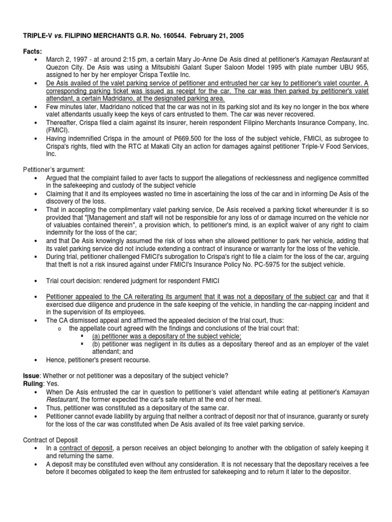 Credit Trans Triple V Food Vs Filipino Merchants PDF Judgment