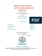 Experimental Study On Partial Replacement of Coarse Aggregate With Coconut Shell