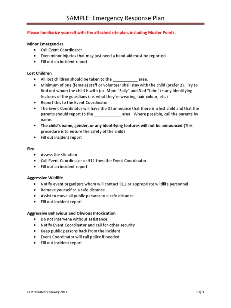 Event Emergency Protocol Guide | PDF | Emergency | Emergency Medical ...
