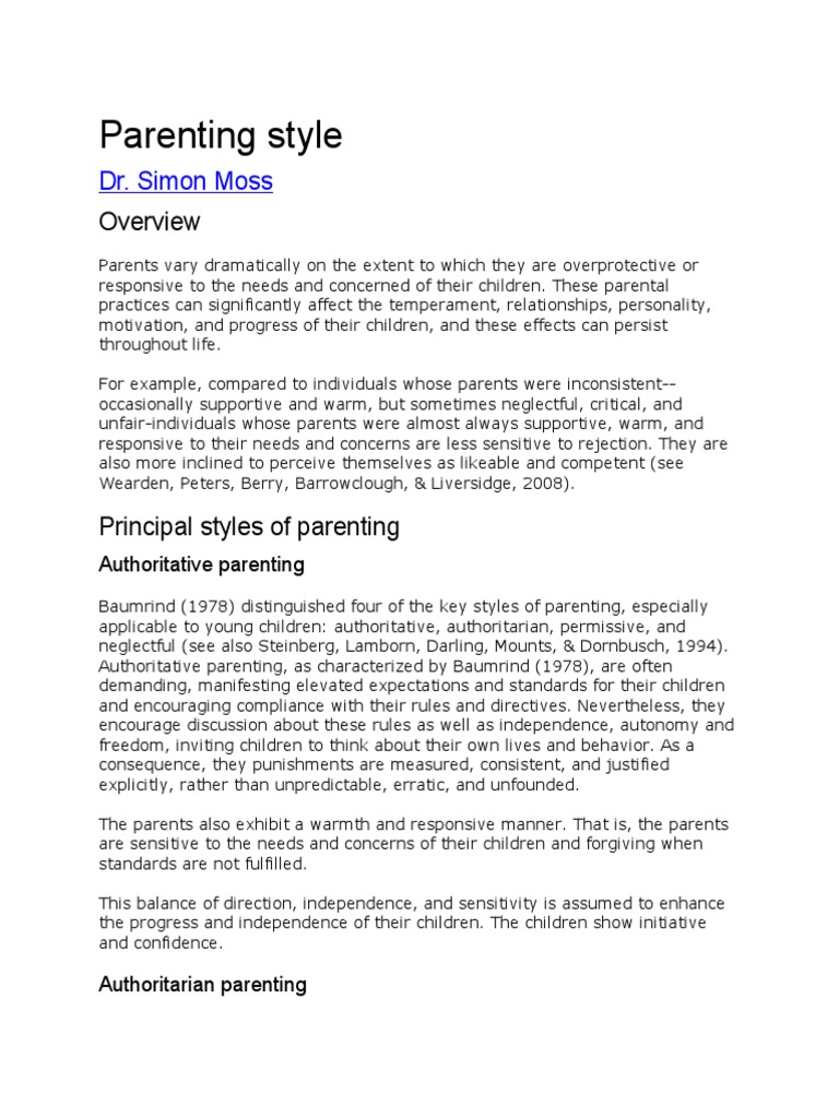 Parenting Style | PDF | Attachment Theory | Parenting
