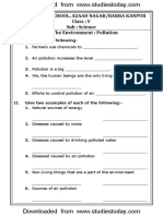 CBSE Class 5 Science Worksheets (16)- The Environment-Pollution