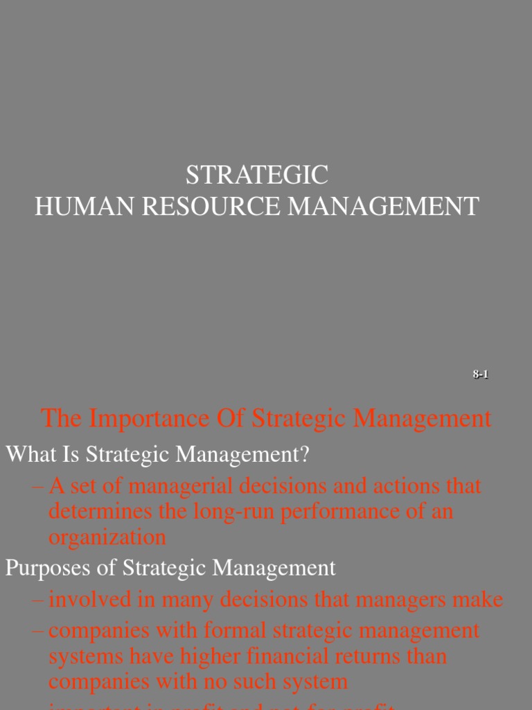 Strategic Human Resource Management | PDF | Strategic Management ...