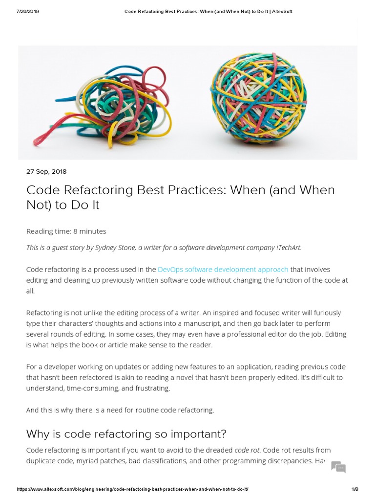 Code Refactoring Best Practices: When (And When Not) To Do It ...