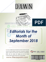 Monthly Dawn Editorials September 2018